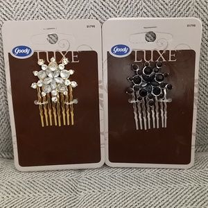 Goody luxe hair pins set silver and gold black hair pins style 01798 lot 2